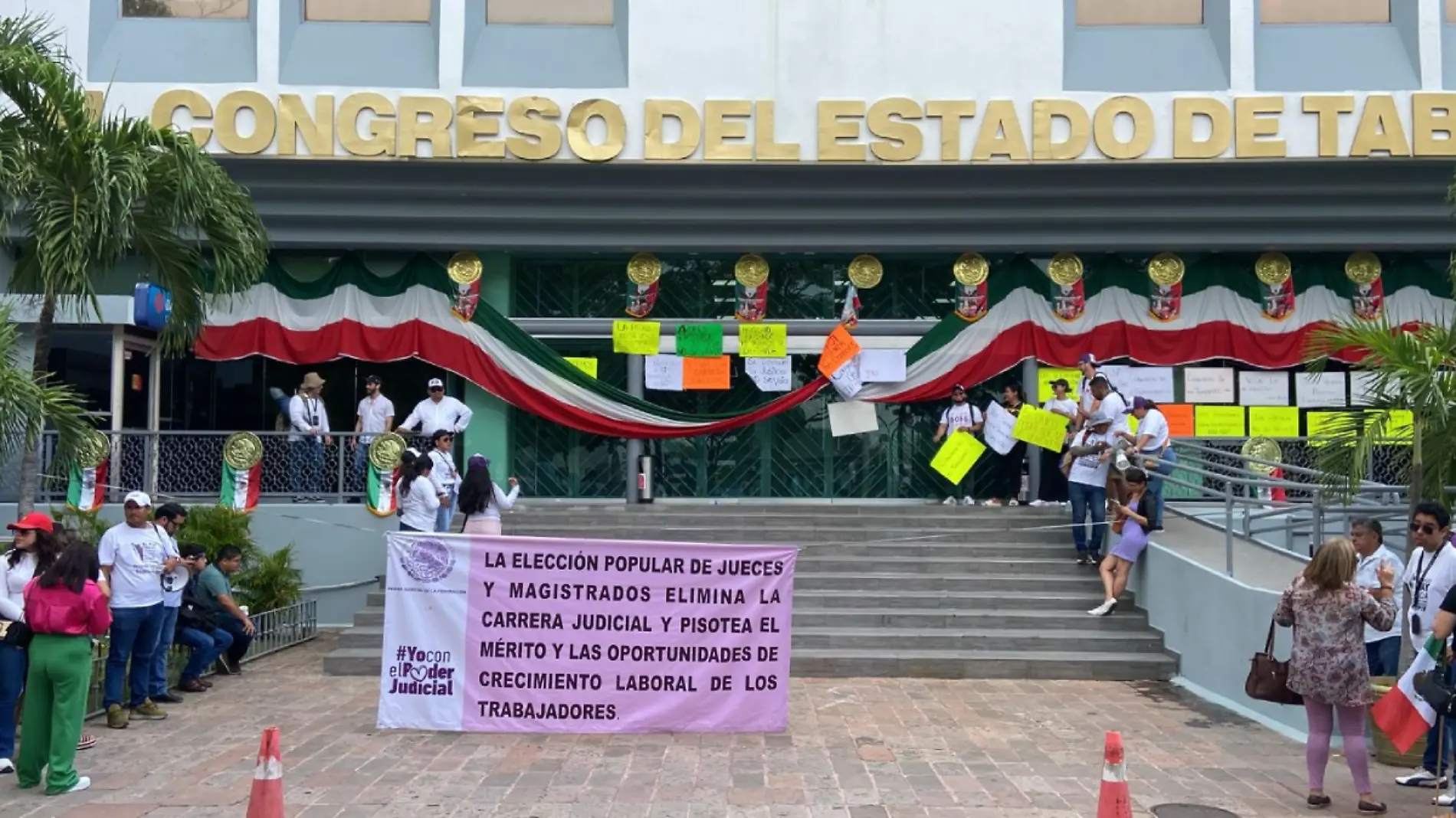 protesta reforma judicial en Tabasco